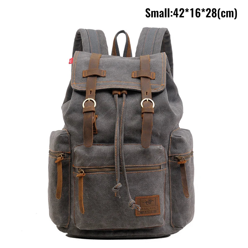 MARKROYAL Canvas Retro Men's Bag Backpack Suitable 14 Inch Laptop Bag Vintage 36-55L Wear-resistant Backpack Coffee Dripshipping
