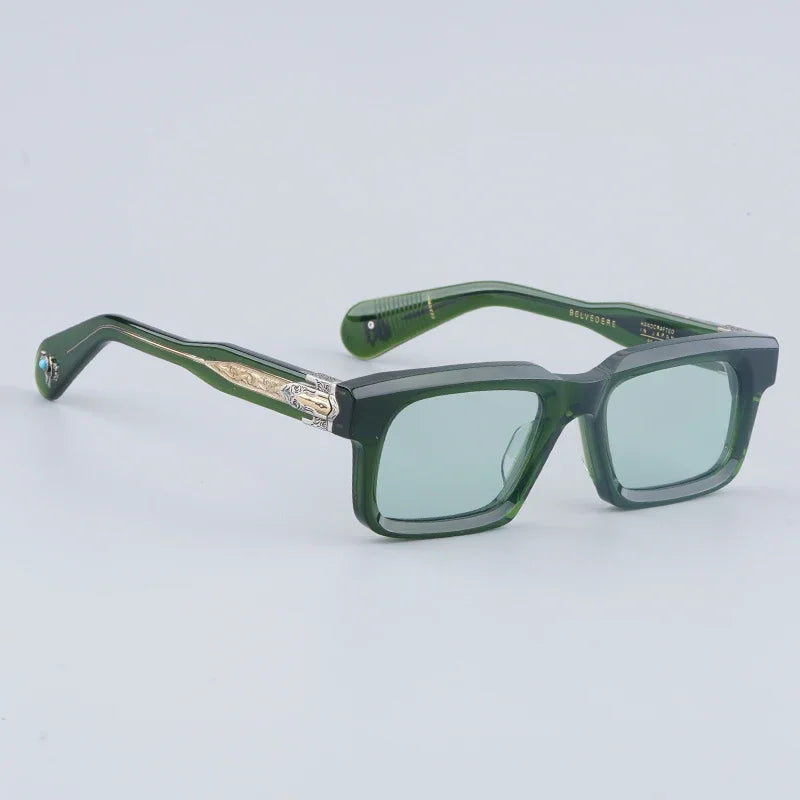 JMM BELVEDERE High Quality Rectangle Acetate Sunglasses Uv400 Men Designer Brand Handmade Vintage Eyeglasses with Case