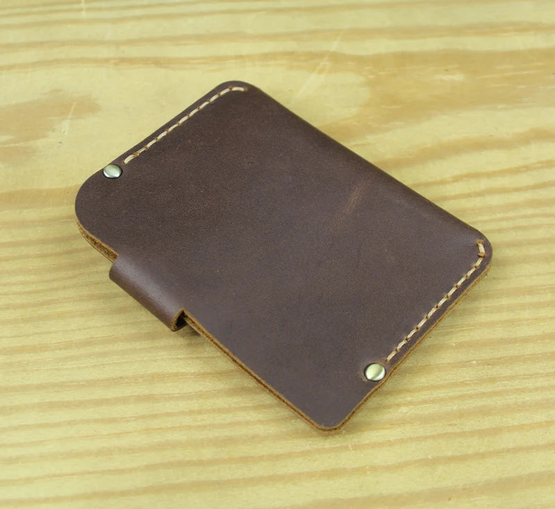 Luxury Handmade Genuine Leather Card Wallet Men Credit Card holder Women ID Sleeve Name Card Holder Cowhide Business Card Case