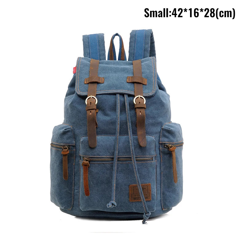 MARKROYAL Canvas Retro Men's Bag Backpack Suitable 14 Inch Laptop Bag Vintage 36-55L Wear-resistant Backpack Coffee Dripshipping