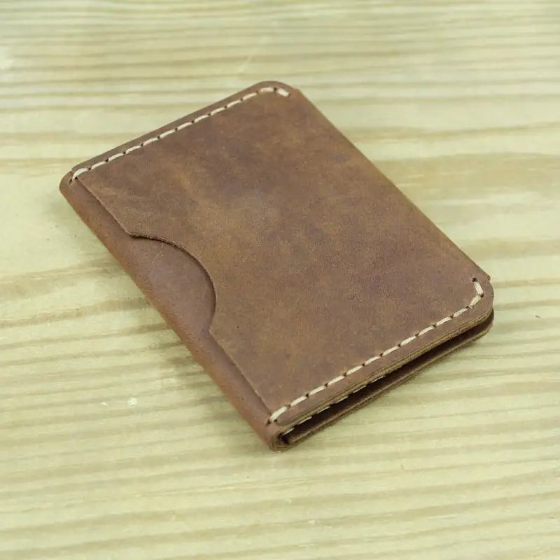 Luxury Handmade Genuine Leather Card Wallet Men Credit Card holder Women ID Sleeve Name Card Holder Cowhide Business Card Case