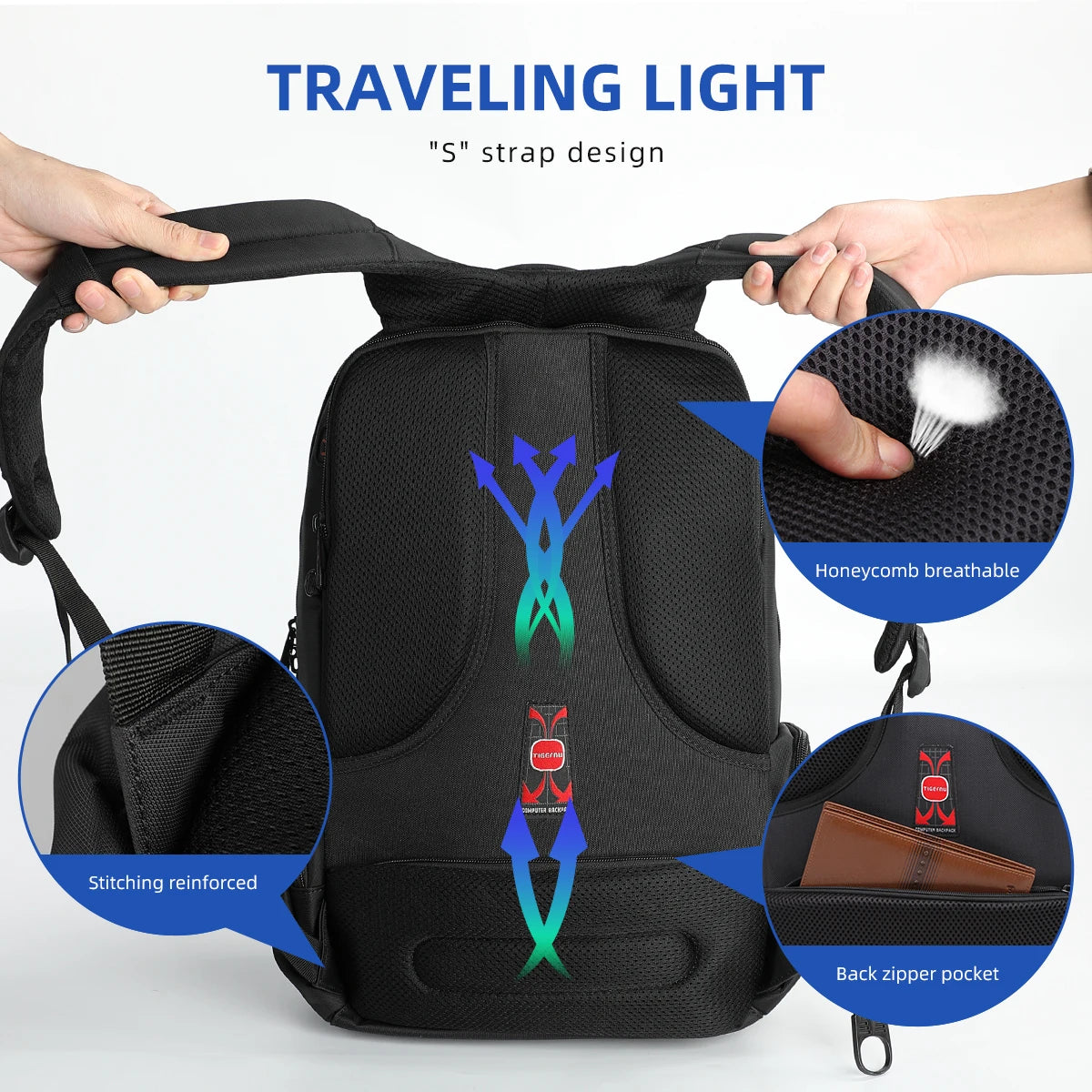 Tigernu Anti Theft Backpacks For Men 15inch Laptop Backpack Bag Casual Travel Backpack Schoolbag Male Backpack Mochilas Knapsack