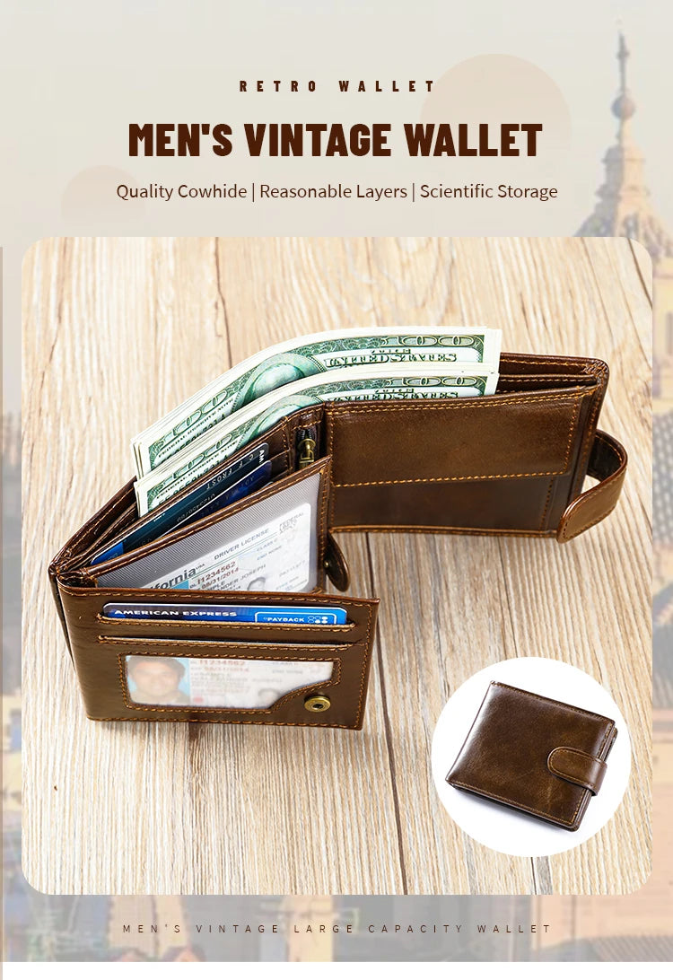 WESTAL RFID Designer Wallet Men Genuine Leather RFID Wallet Front Coin Pocket Purse Money Bag Leather Card Holder Wallet for Men