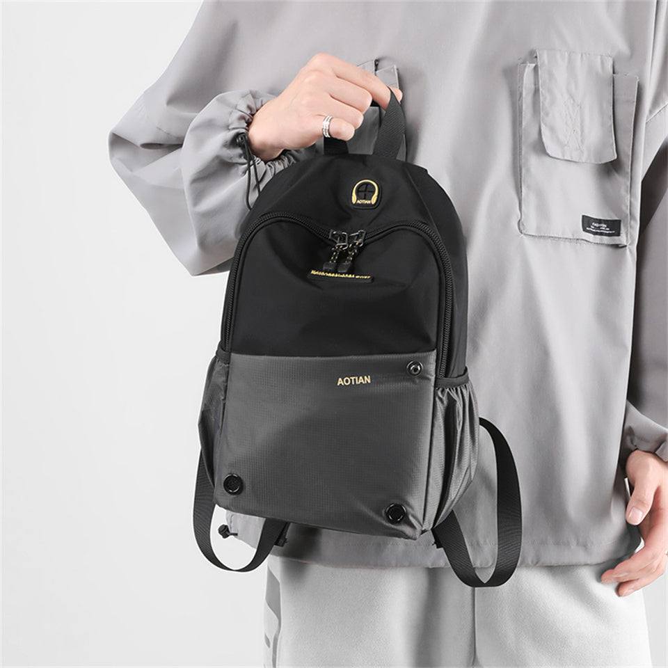 New Waterproof Oxford Men Backpack Zipper School Bags For Teenagers Small Shoulder Backpack Male Multifunction Rucksack