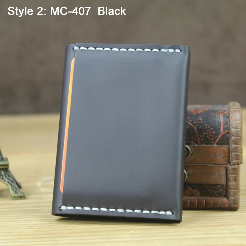 Luxury Handmade Genuine Leather Card Wallet Men Credit Card holder Women ID Sleeve Name Card Holder Cowhide Business Card Case