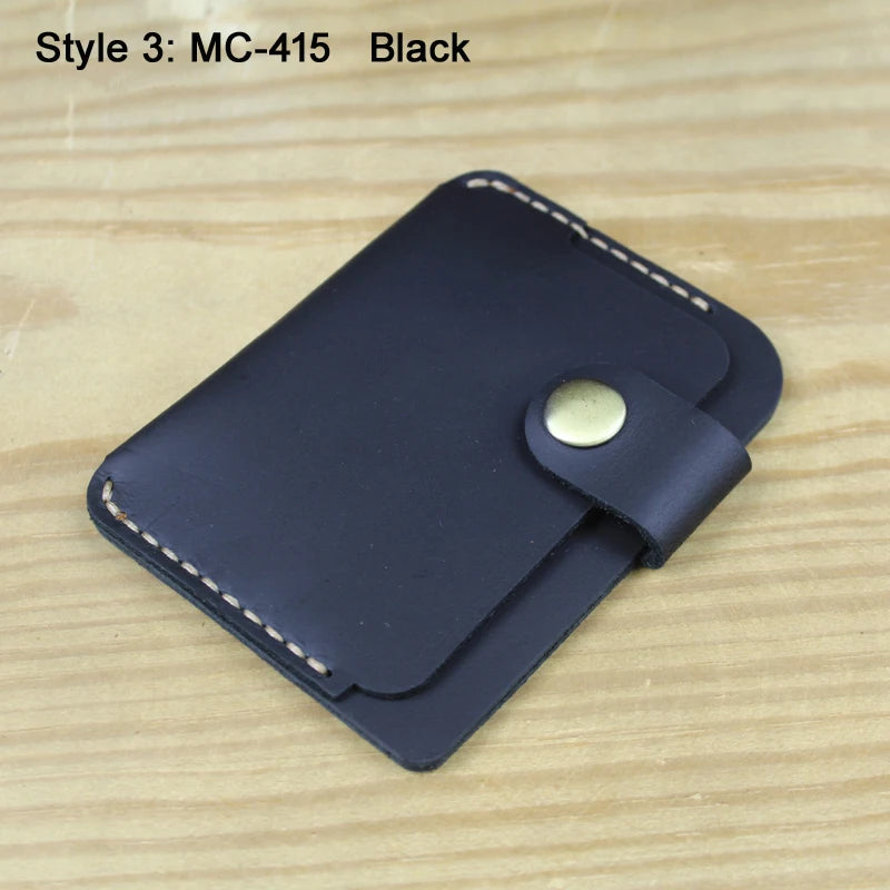 Luxury Handmade Genuine Leather Card Wallet Men Credit Card holder Women ID Sleeve Name Card Holder Cowhide Business Card Case