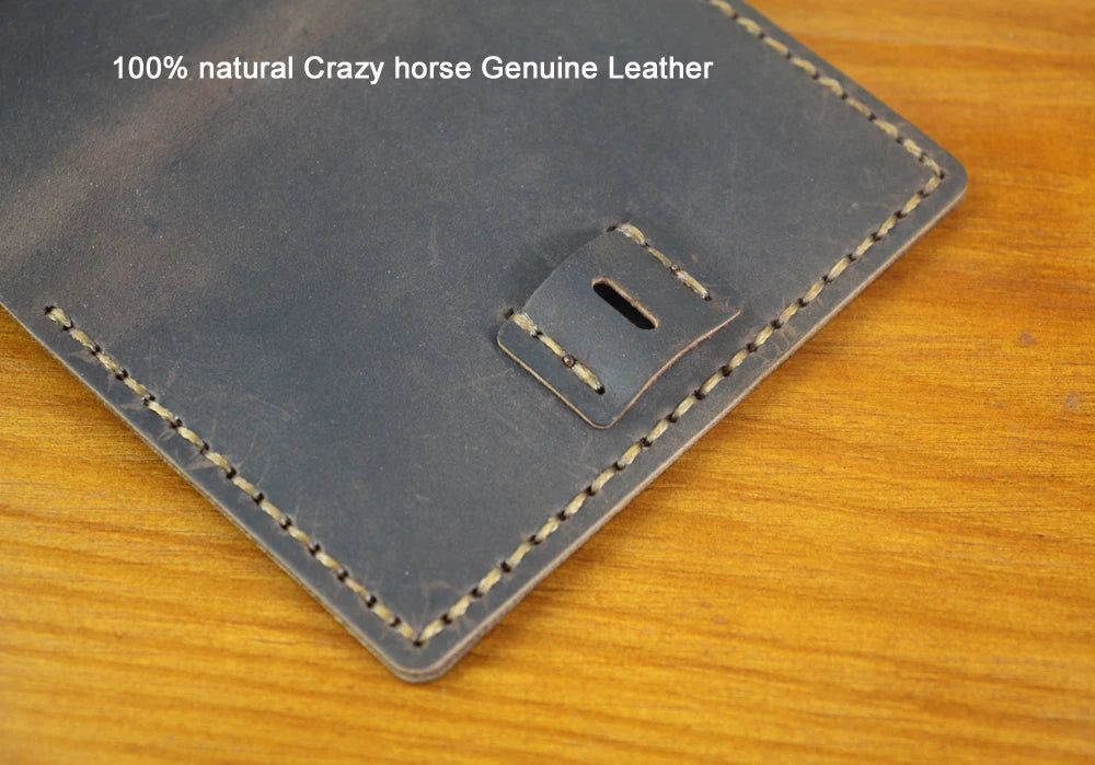 Luxury Handmade Genuine Leather Card Wallet Men Credit Card holder Women ID Sleeve Name Card Holder Cowhide Business Card Case