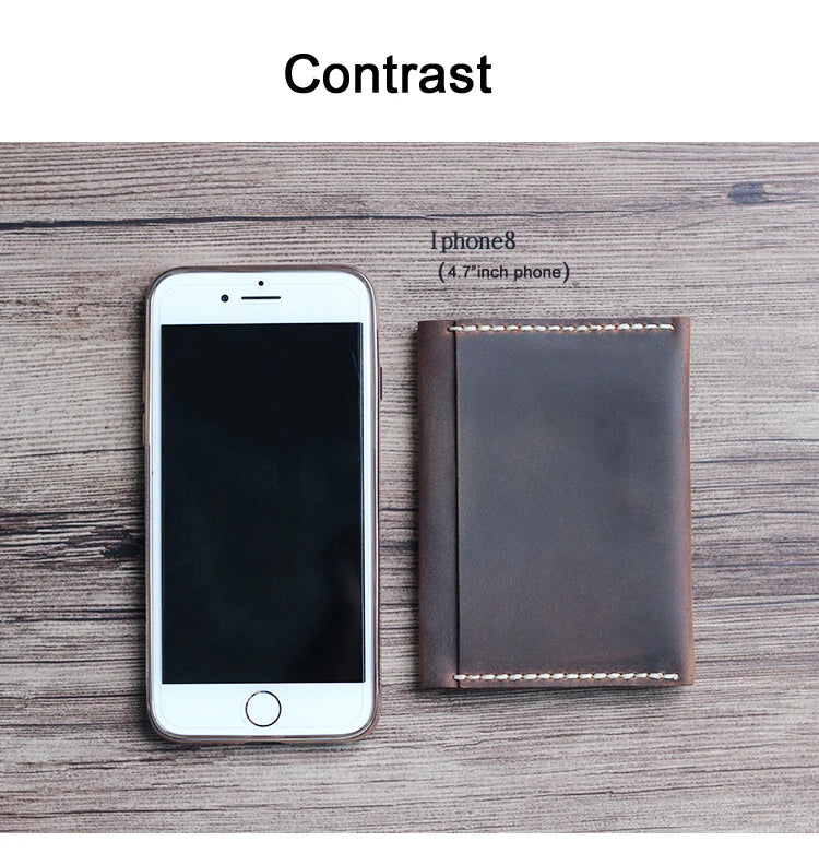 Luxury Handmade Genuine Leather Card Wallet Men Credit Card holder Women ID Sleeve Name Card Holder Cowhide Business Card Case