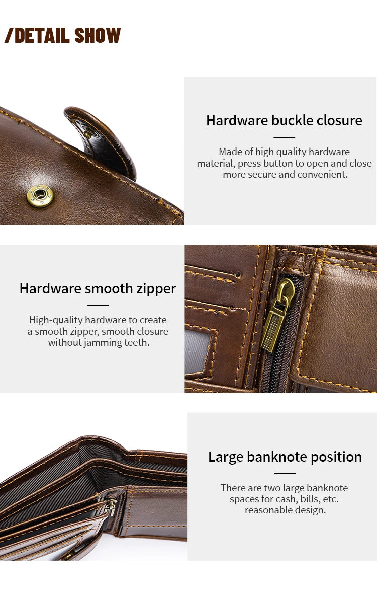 WESTAL RFID Designer Wallet Men Genuine Leather RFID Wallet Front Coin Pocket Purse Money Bag Leather Card Holder Wallet for Men