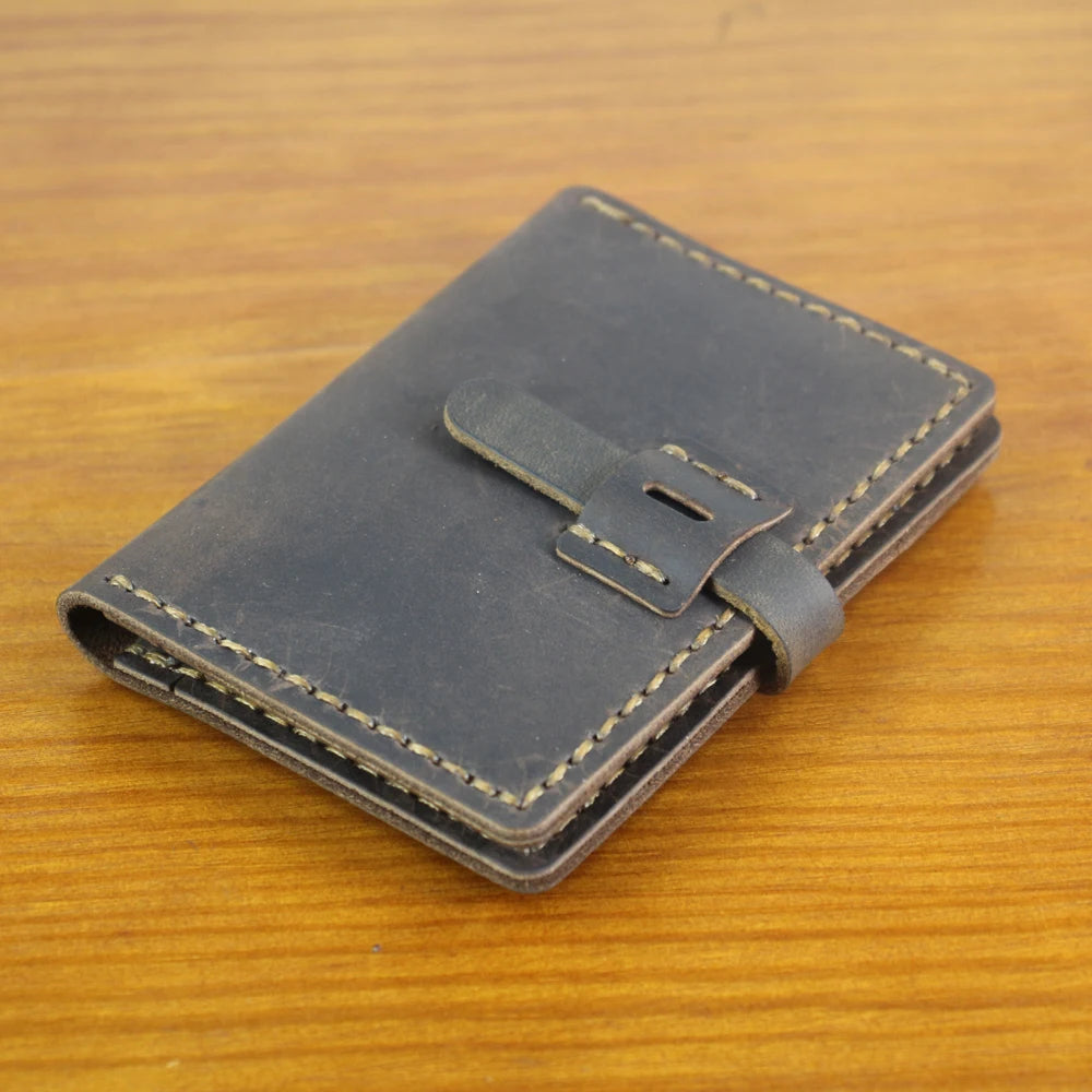 Luxury Handmade Genuine Leather Card Wallet Men Credit Card holder Women ID Sleeve Name Card Holder Cowhide Business Card Case