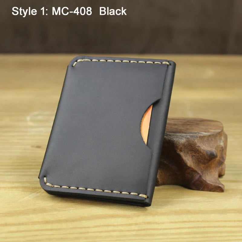 Luxury Handmade Genuine Leather Card Wallet Men Credit Card holder Women ID Sleeve Name Card Holder Cowhide Business Card Case