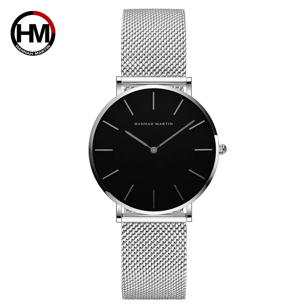 2023 New Women Bracelet Watch 1 Set Japan Quartz Movement Simple Rose Gold Stainless Steel Mesh Student Watches Relogio Feminino