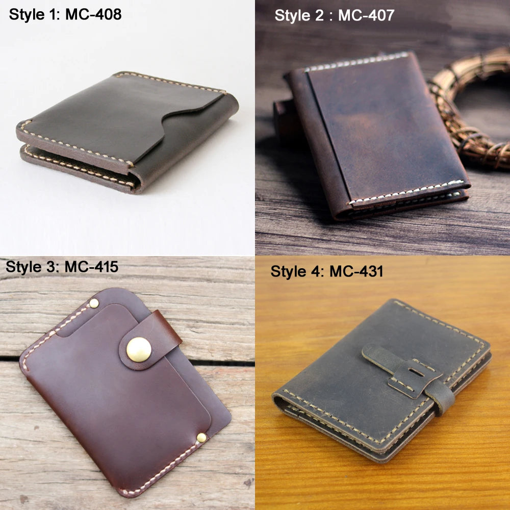 Luxury Handmade Genuine Leather Card Wallet Men Credit Card holder Women ID Sleeve Name Card Holder Cowhide Business Card Case