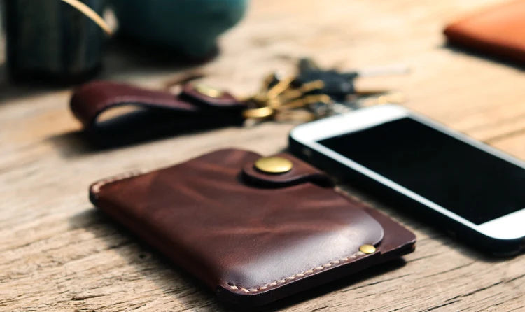 Luxury Handmade Genuine Leather Card Wallet Men Credit Card holder Women ID Sleeve Name Card Holder Cowhide Business Card Case