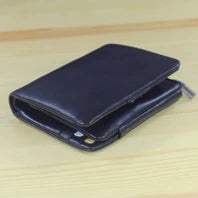 High Class Handmade Crazy Horse Genuine Leather Men's Wallet Purse Male Money Bag Short Multi-Card Wallet Money Clips MC-309