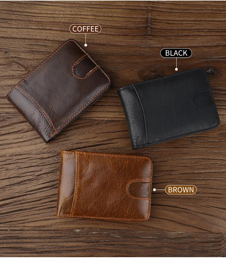 Genuine leather Men's Wallet Small Money Purses Mini Wallets Short Ultra-thin Wallet Bank Card Package Small Purse Wallet