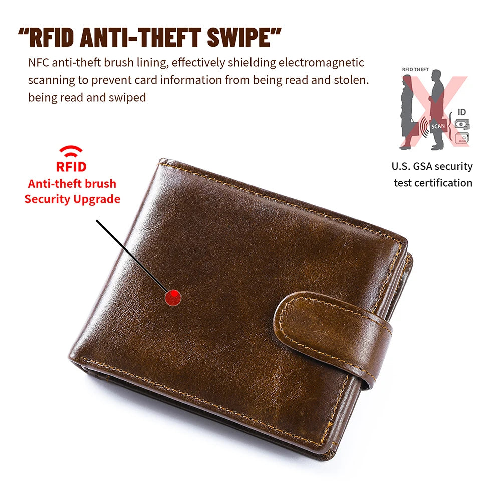 WESTAL RFID Designer Wallet Men Genuine Leather RFID Wallet Front Coin Pocket Purse Money Bag Leather Card Holder Wallet for Men
