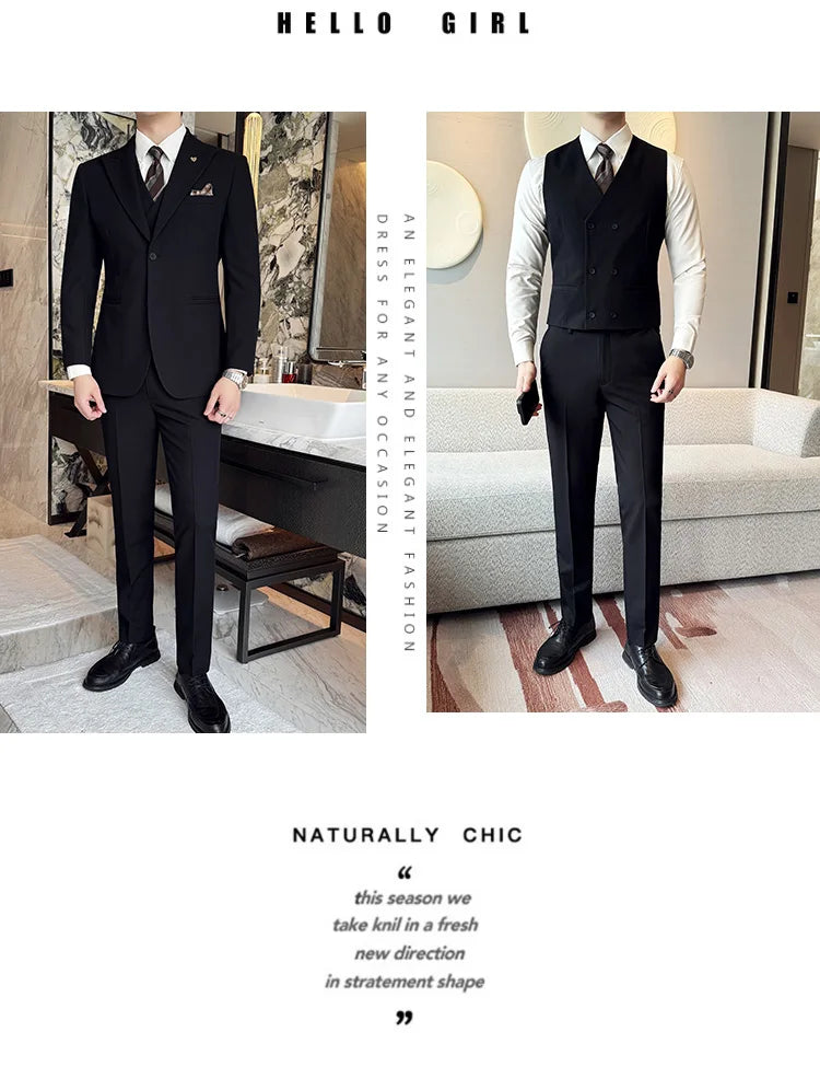 Men’s Slim-Fit Three-Piece Suit