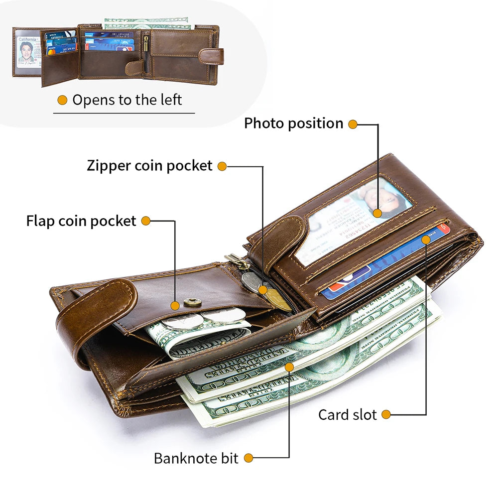 WESTAL RFID Designer Wallet Men Genuine Leather RFID Wallet Front Coin Pocket Purse Money Bag Leather Card Holder Wallet for Men