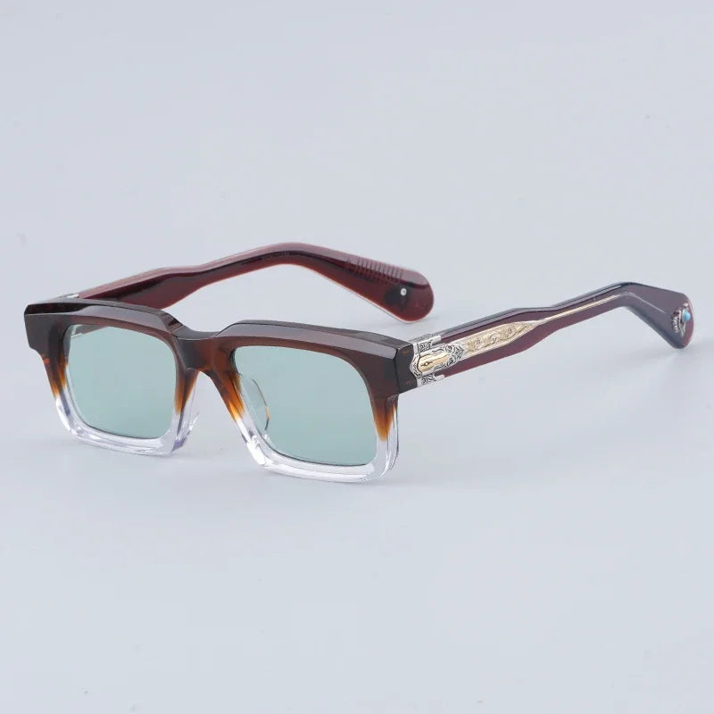 JMM BELVEDERE High Quality Rectangle Acetate Sunglasses Uv400 Men Designer Brand Handmade Vintage Eyeglasses with Case