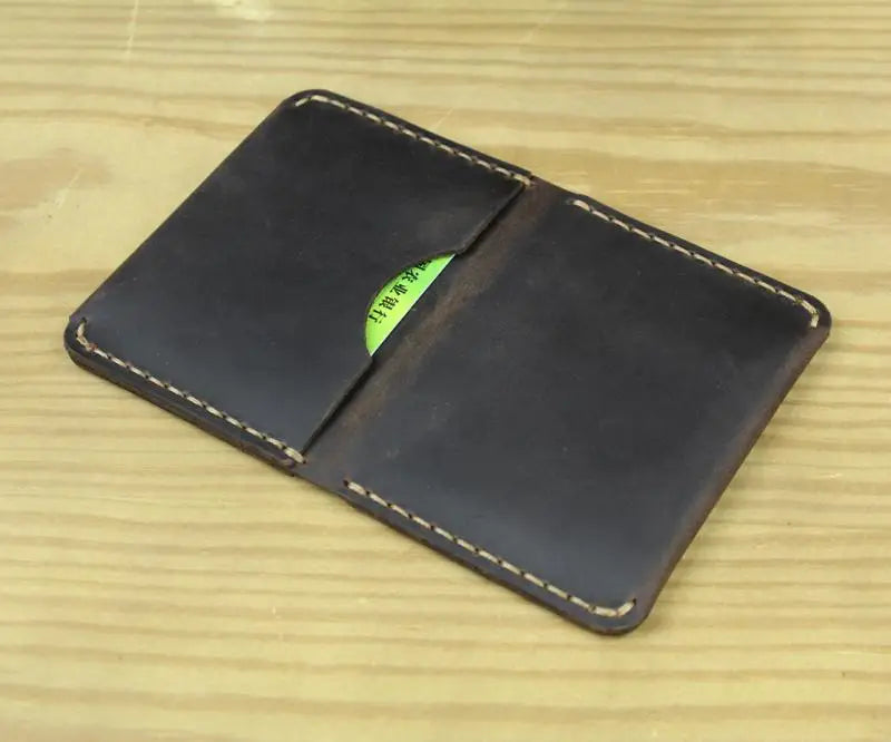 Luxury Handmade Genuine Leather Card Wallet Men Credit Card holder Women ID Sleeve Name Card Holder Cowhide Business Card Case
