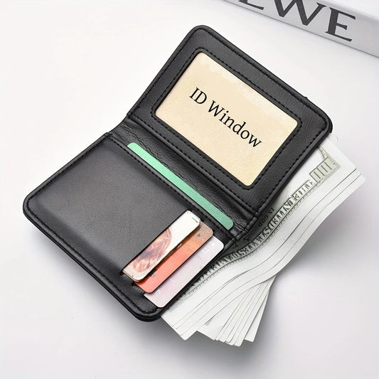 1pc Men's Minimalism PU Leather Credit Card Wallet, Men's Fashion Soft Thin ID Card Holder, Slim Small Cards Cases Holder