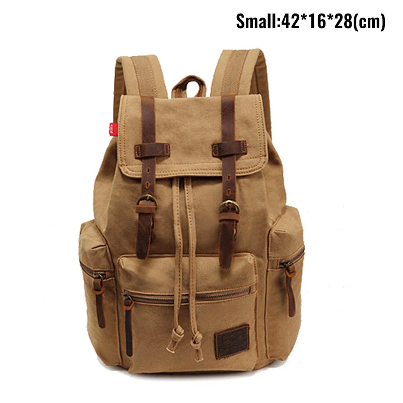 MARKROYAL Canvas Retro Men's Bag Backpack Suitable 14 Inch Laptop Bag Vintage 36-55L Wear-resistant Backpack Coffee Dripshipping
