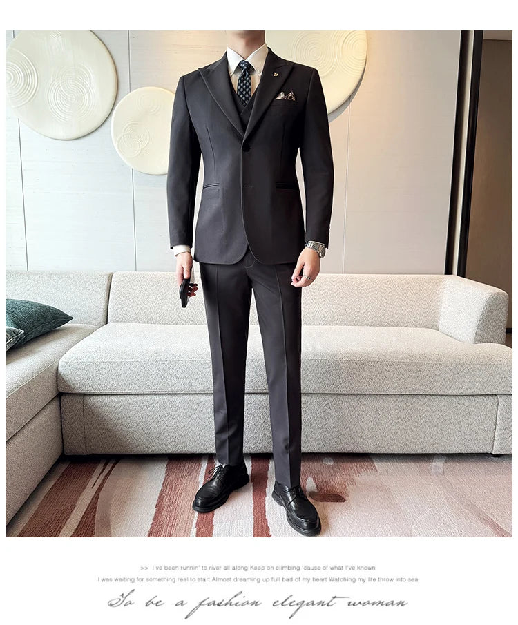 Men’s Slim-Fit Three-Piece Suit