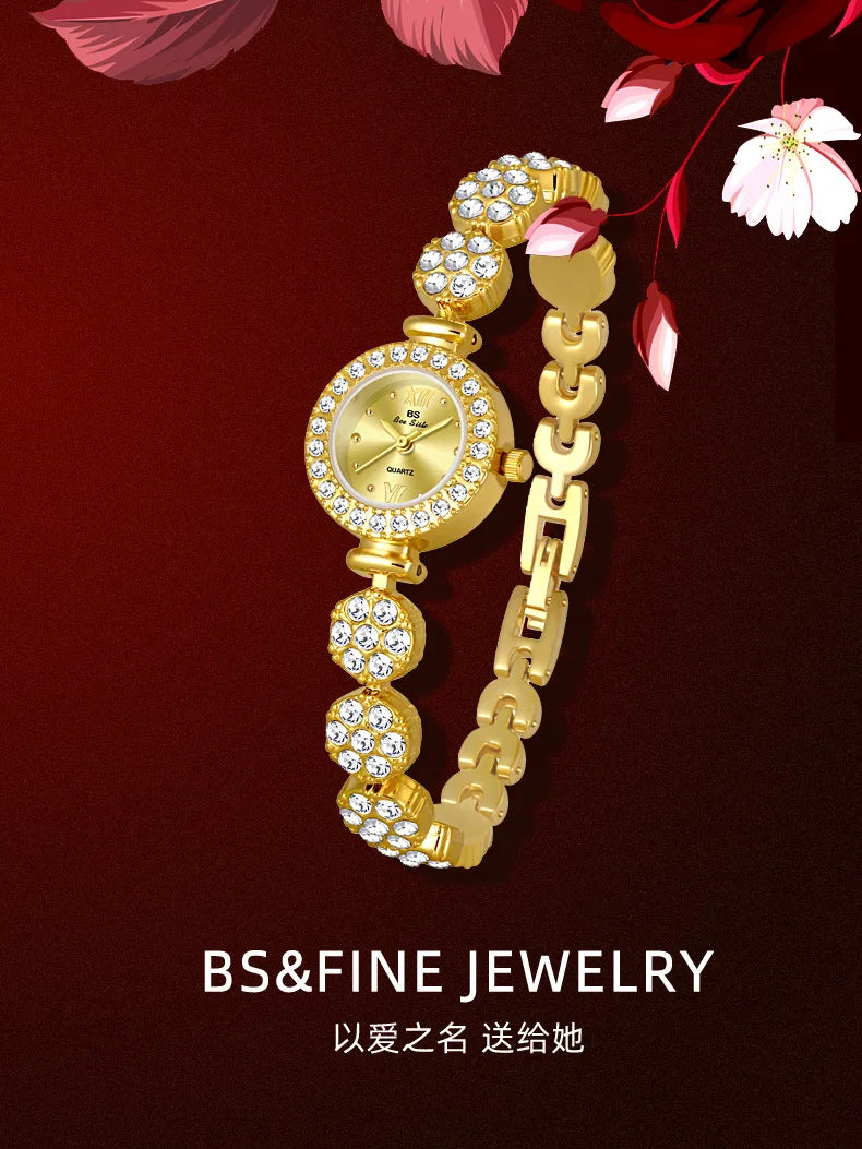 Women Watch Light Luxury Brand Starry Sky Diamond Flower Bracelet Exquisite High end Ladies Fashion Quartz Wristwatches