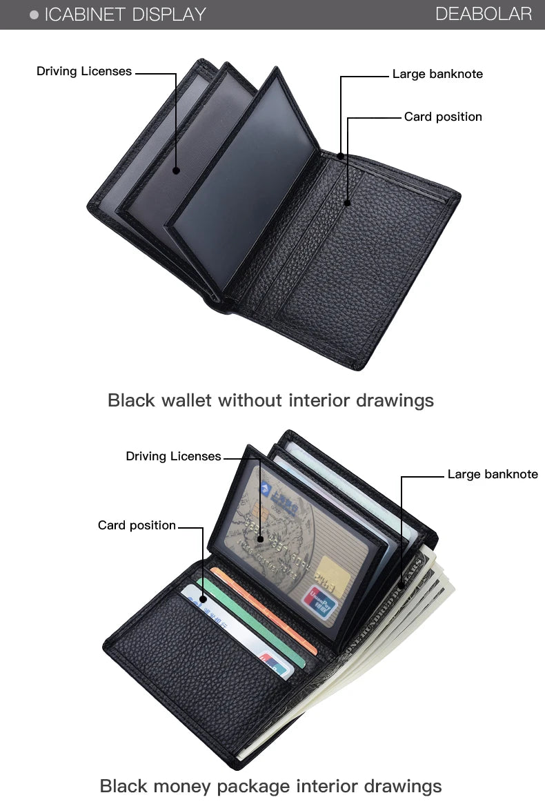 Driver's License Holder Genuine Leather Driver's Card Holder Wallet Credit Card ID Card Holder Wallet