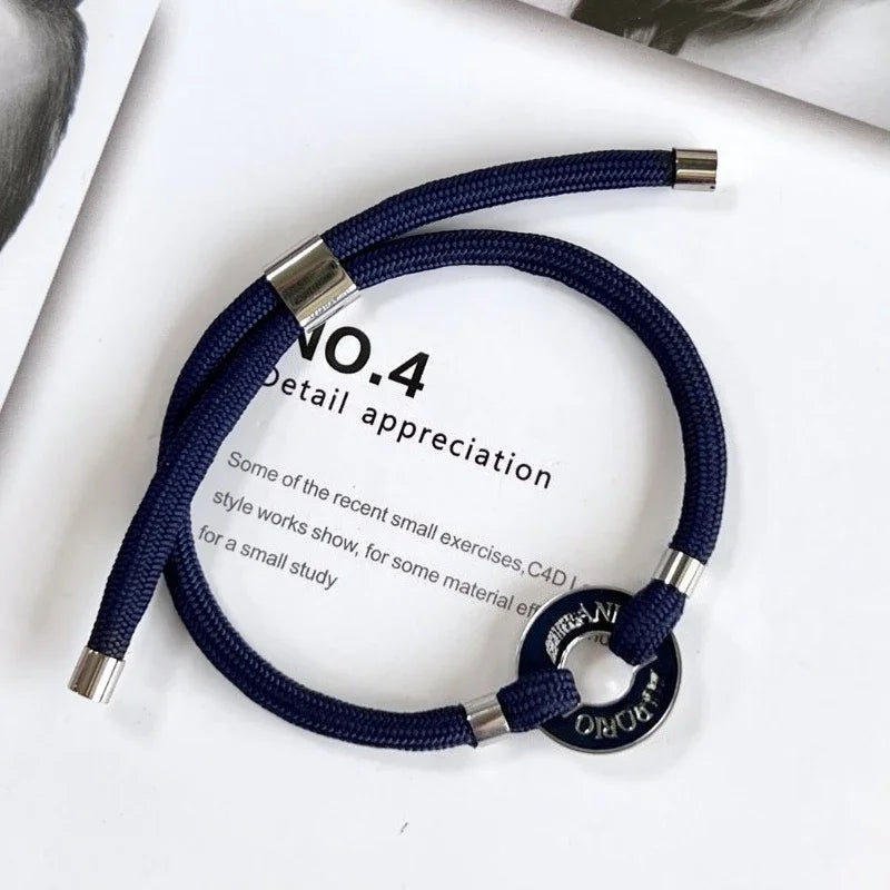 Simple Fashion Circle Tag Rope Bracelet