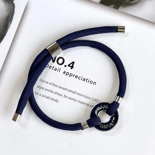 Simple Fashion Circle Tag Rope Bracelet