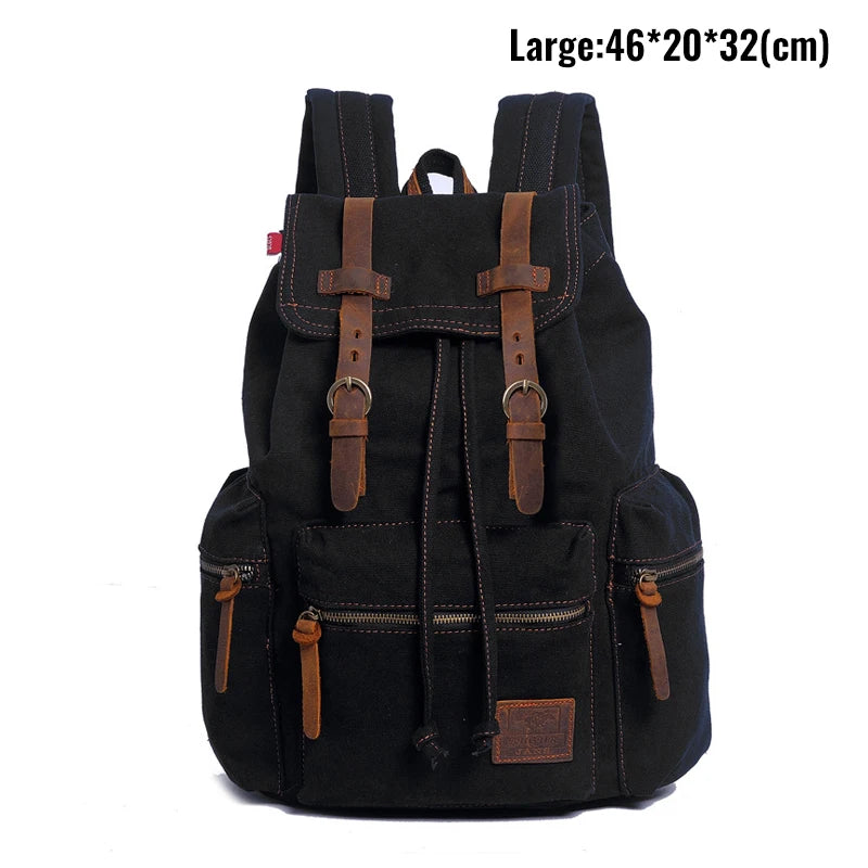 MARKROYAL Canvas Retro Men's Bag Backpack Suitable 14 Inch Laptop Bag Vintage 36-55L Wear-resistant Backpack Coffee Dripshipping