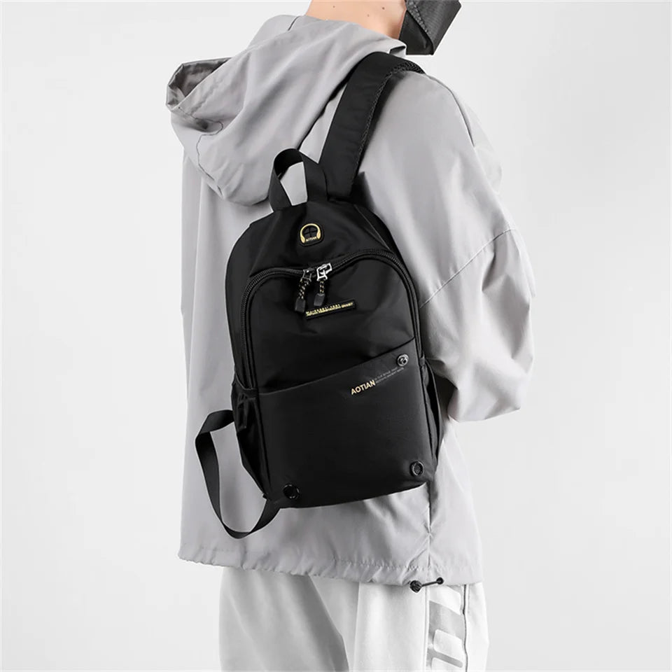 New Waterproof Oxford Men Backpack Zipper School Bags For Teenagers Small Shoulder Backpack Male Multifunction Rucksack
