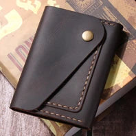 Luxury Handmade Genuine Leather Card Wallet Men Credit Card holder Women ID Sleeve Name Card Holder Cowhide Business Card Case
