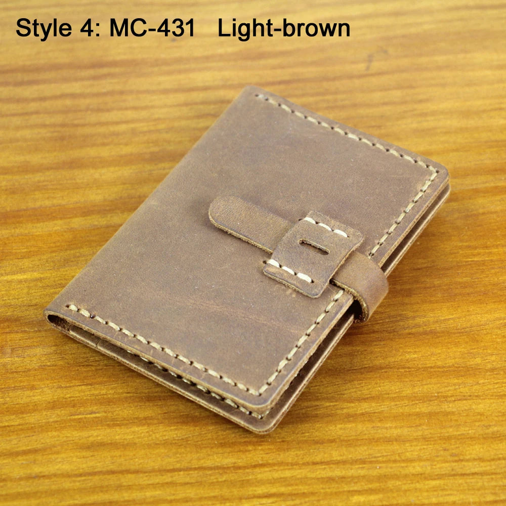 Luxury Handmade Genuine Leather Card Wallet Men Credit Card holder Women ID Sleeve Name Card Holder Cowhide Business Card Case