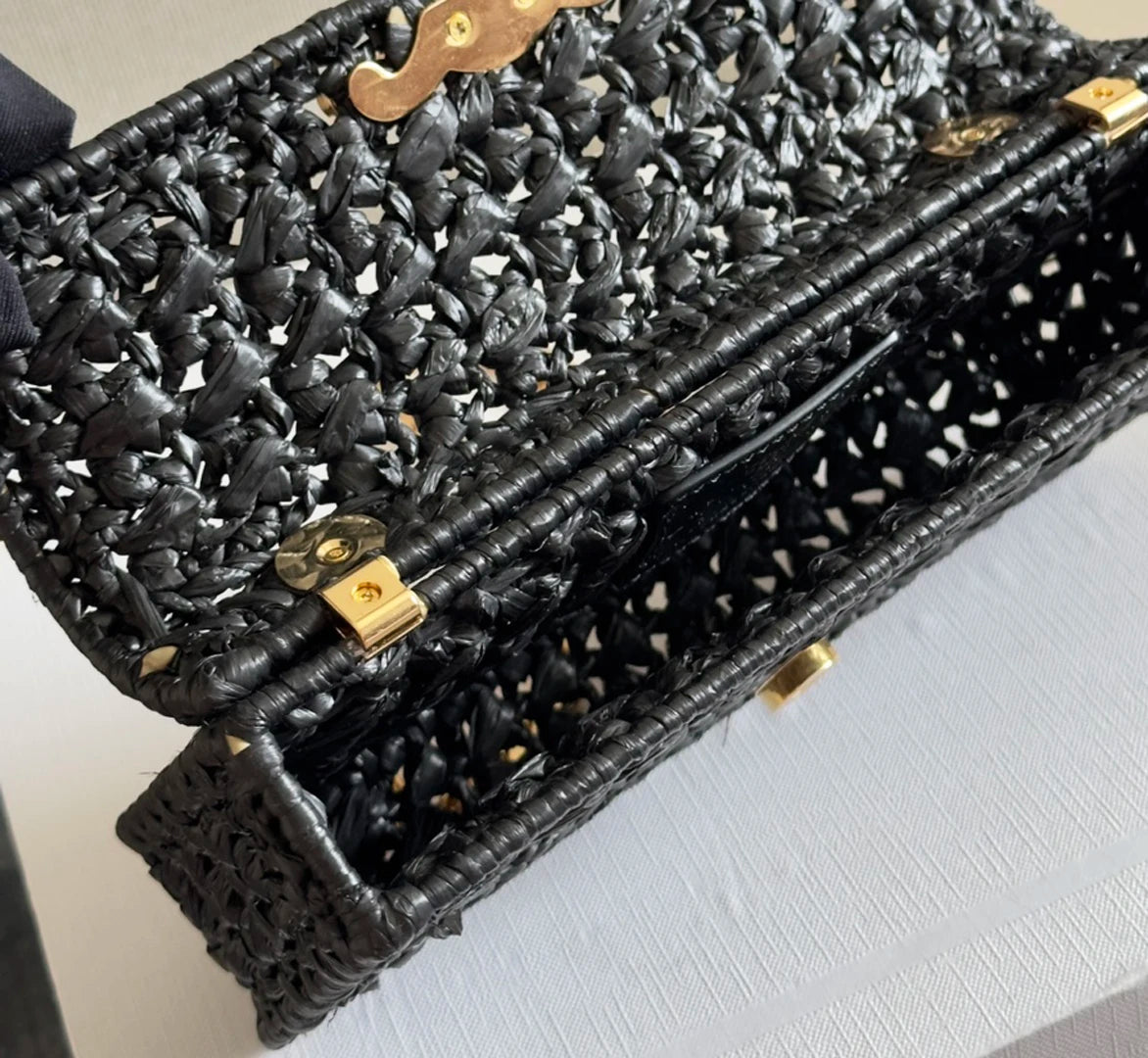 Crossbody bags handmade crafts woven Women's bags plant woven chain handbags woven bags armpit bags chain straps shoulder backs