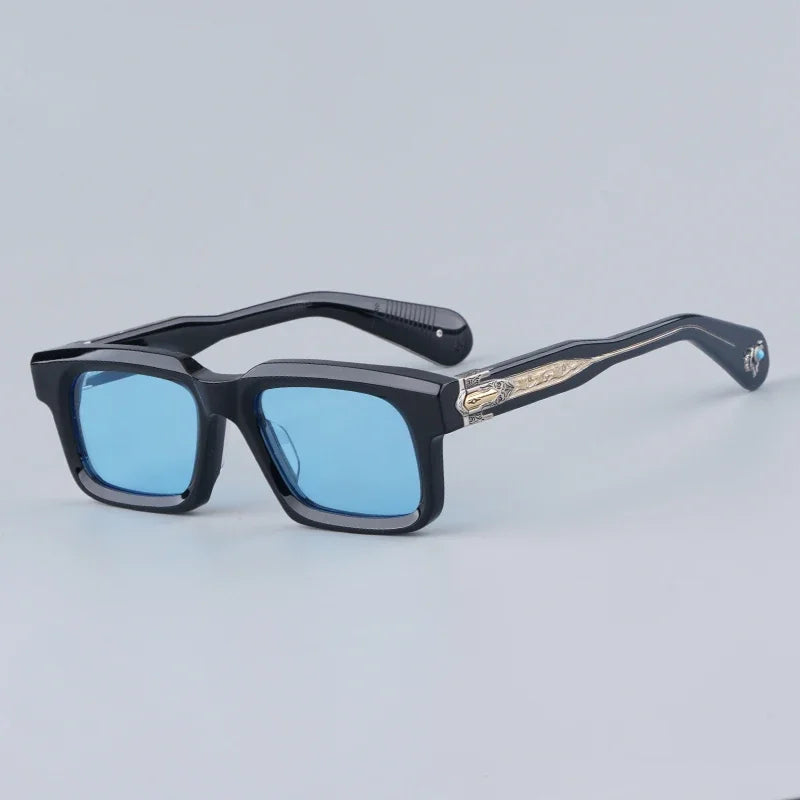 JMM BELVEDERE High Quality Rectangle Acetate Sunglasses Uv400 Men Designer Brand Handmade Vintage Eyeglasses with Case