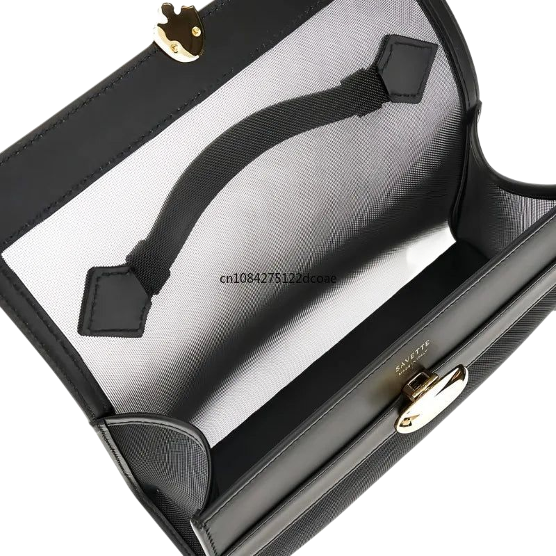 SAVETTE Brand Genuine Leather Symmetry Pochette New Handbags Women's Simple Handbag Small Square Bag Baguette Row Tote Bags