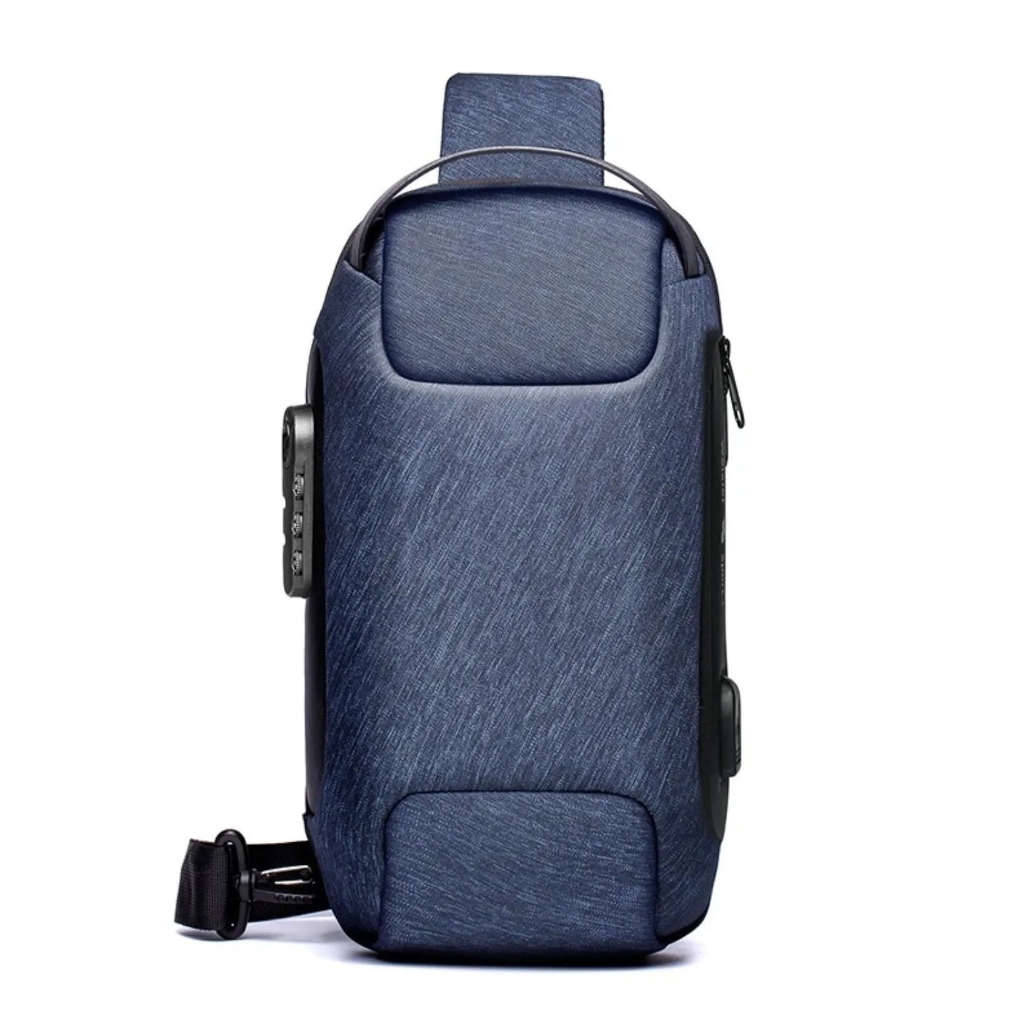 Men's Waterproof USB Oxford Crossbody Bag Anti-theft Shoulder Sling Bag Multifunction Short Travel Messenger Chest Pack For Male