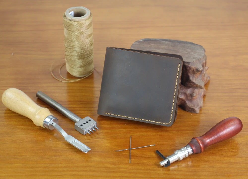 High Class Handmade Crazy Horse Genuine Leather Men's Wallet Purse Male Money Bag Short Multi-Card Wallet Money Clips MC-309