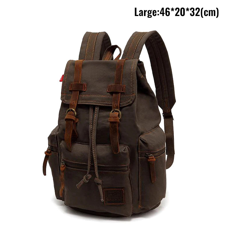 MARKROYAL Canvas Retro Men's Bag Backpack Suitable 14 Inch Laptop Bag Vintage 36-55L Wear-resistant Backpack Coffee Dripshipping