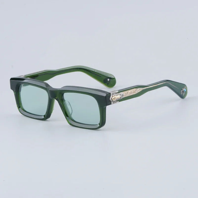 JMM BELVEDERE High Quality Rectangle Acetate Sunglasses Uv400 Men Designer Brand Handmade Vintage Eyeglasses with Case