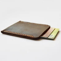 Vintage Handmade Crazy Horse Genuine Leather Card Wallet Small Purse Men Credit Card Holder Women Bus Card Sleeve ID Card Holder