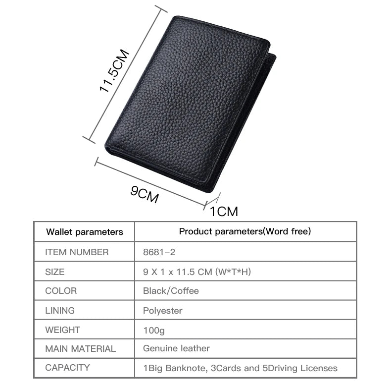 Driver's License Holder Genuine Leather Driver's Card Holder Wallet Credit Card ID Card Holder Wallet