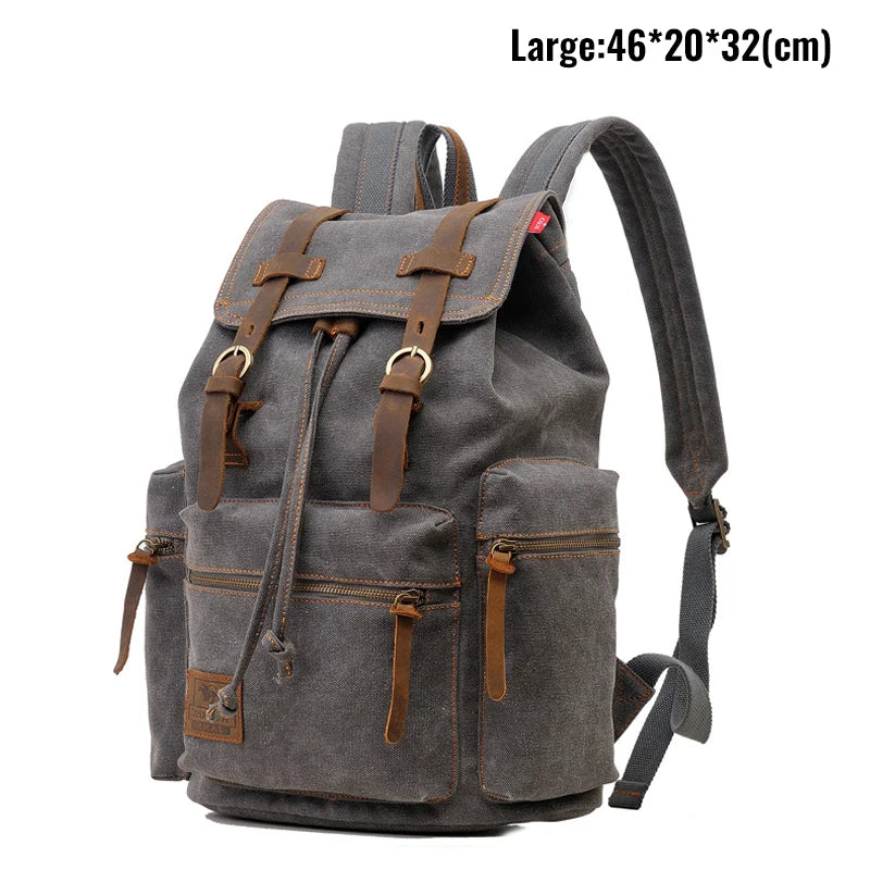 MARKROYAL Canvas Retro Men's Bag Backpack Suitable 14 Inch Laptop Bag Vintage 36-55L Wear-resistant Backpack Coffee Dripshipping