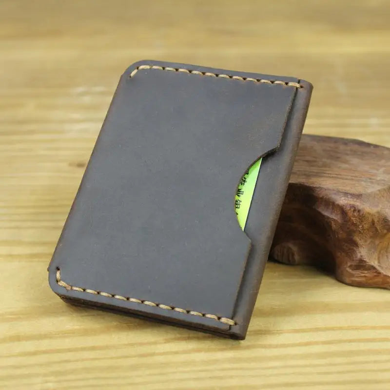 Luxury Handmade Genuine Leather Card Wallet Men Credit Card holder Women ID Sleeve Name Card Holder Cowhide Business Card Case