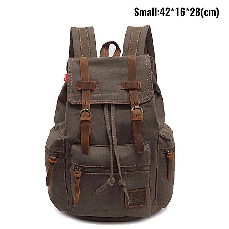 MARKROYAL Canvas Retro Men's Bag Backpack Suitable 14 Inch Laptop Bag Vintage 36-55L Wear-resistant Backpack Coffee Dripshipping