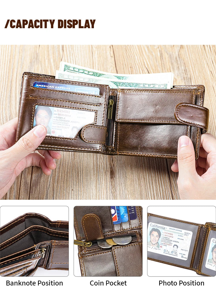WESTAL RFID Designer Wallet Men Genuine Leather RFID Wallet Front Coin Pocket Purse Money Bag Leather Card Holder Wallet for Men