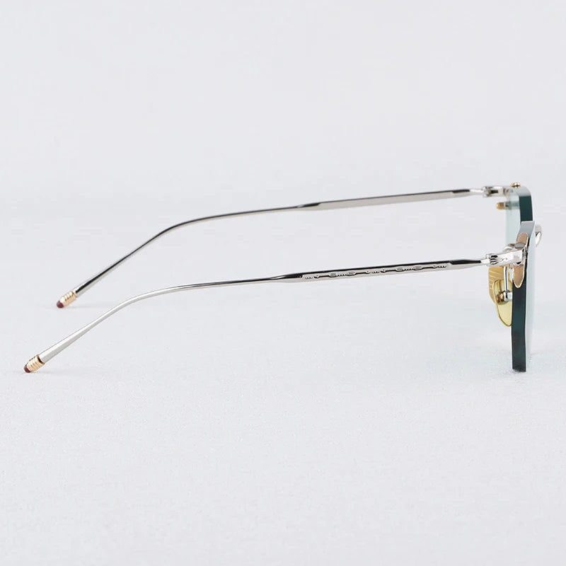 JMM ELDORADO Rimless Square High Quality Alloy Polygon Sunglasses Uv400 Men and Women Personalization Eyeglasses with Case